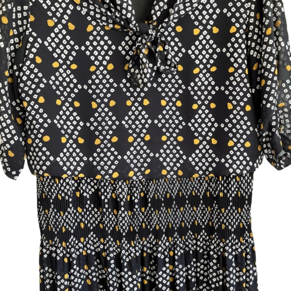 VINTAGE Algo 80’s Chiffon Drop Waist Blouson Midi Dress (XL/1X) - Picture 4 of 15